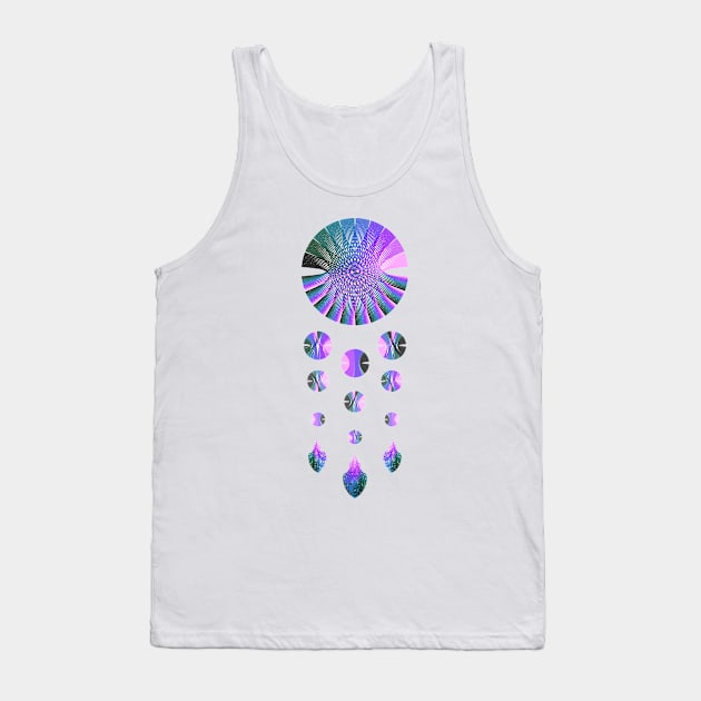 Dream Catcher | Nebula Blue Green Pink White Tank Top by aRtVerse